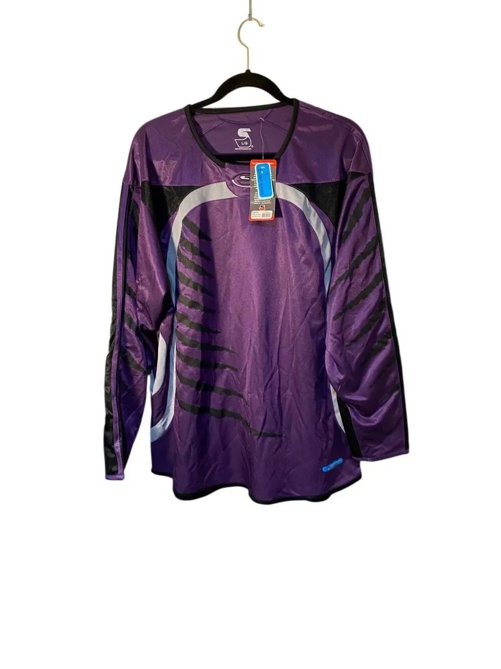 NWT Sondico purple, black, gray soccer goal keeper jersey L